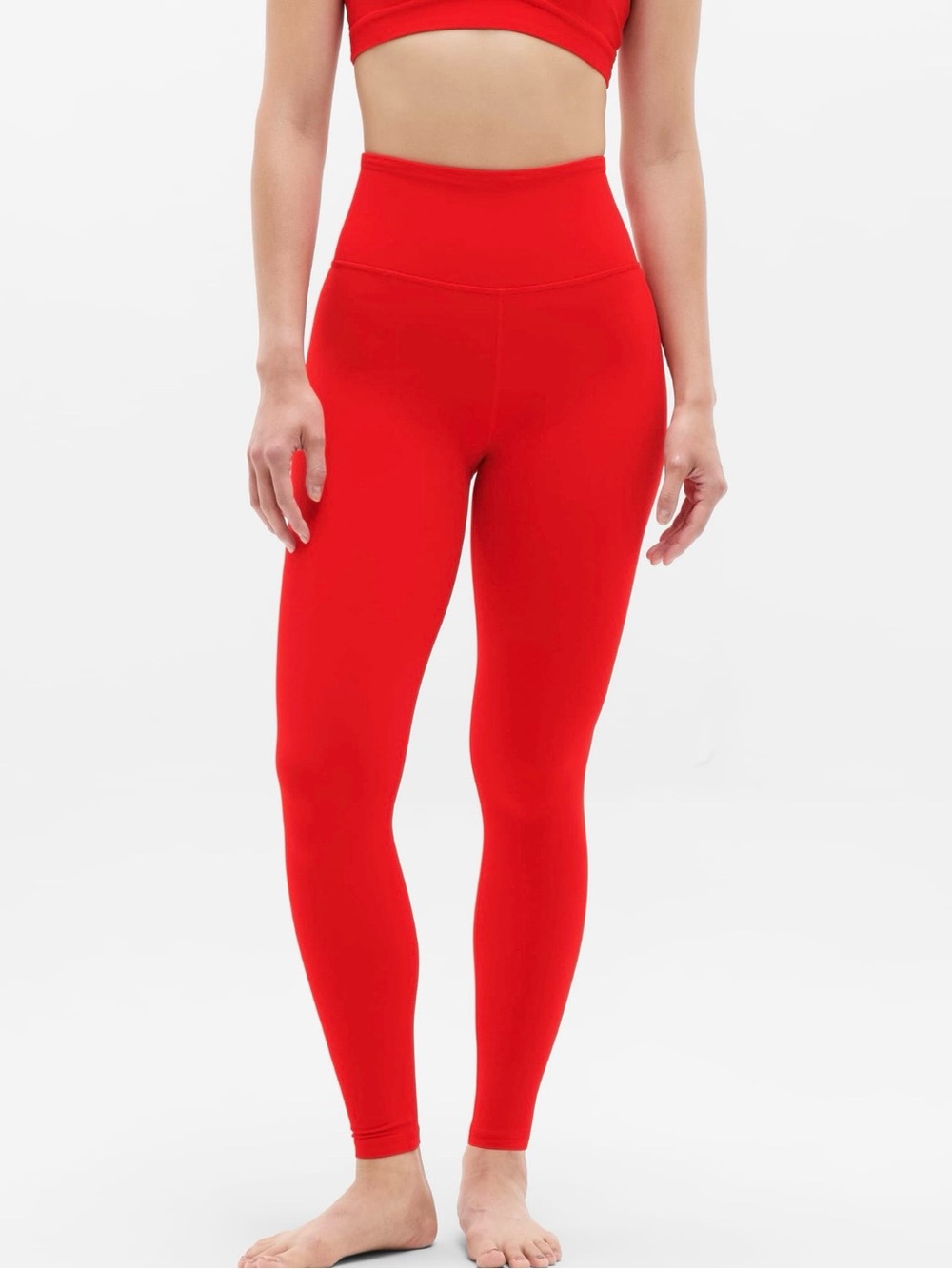 High-Waist Red Performance Leggings